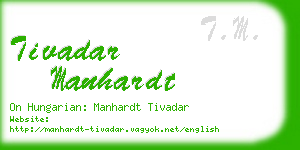 tivadar manhardt business card